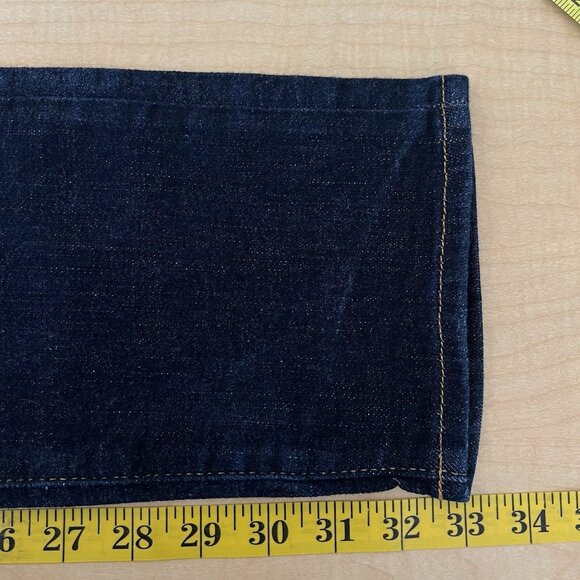 Conscious & Denim Men's Navy Slim Fit  Jeans Sz 34x33 Low Waist Stretch Buttons - Picture 10 of 12